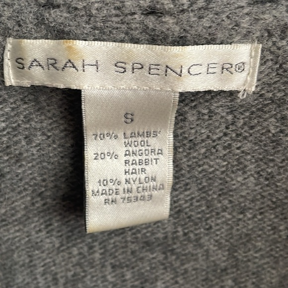 Sarah Spencer Grey wrap wool cardigan size S - Picture 5 of 6